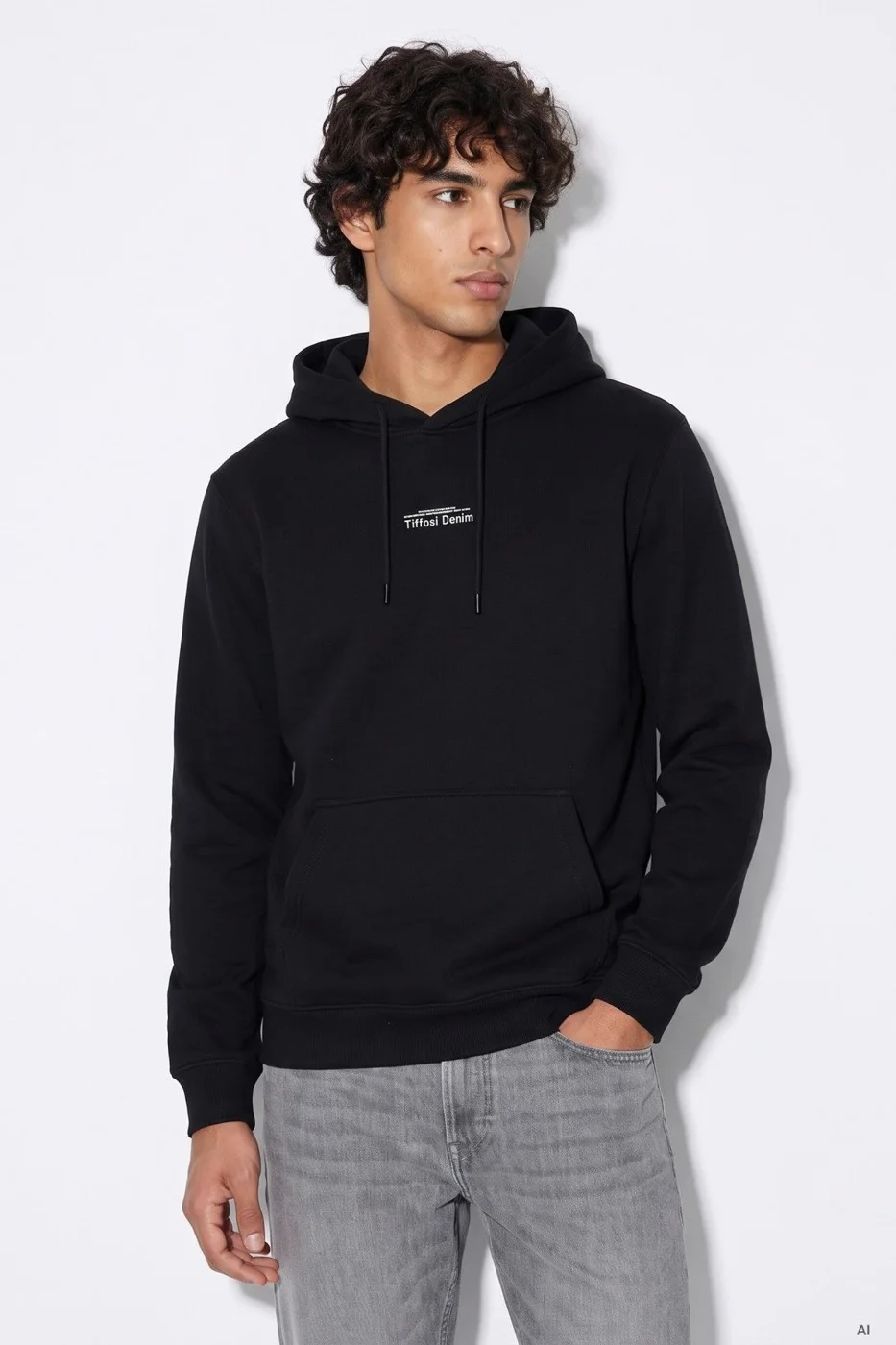 Hoodie negra Tiffosi Denim